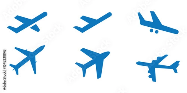 Obraz Plane icon set. Flight transport symbol. Airplane icon vector. Travel flat illustration. Travel symbol. Vector EPS 10