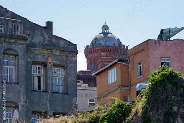 Obraz Red-brick Greek Lycee in historic Fener