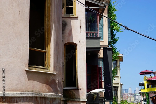 Obraz  Colorful houses in Balat in istanbul