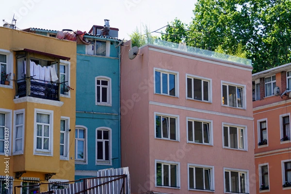 Obraz  Colorful houses in Balat in istanbul