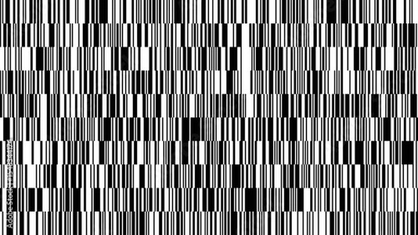 Fototapeta A captivating arrangement of black and white vertical lines creates a striking pattern, emphasizing simplicity and contrast. The design draws the viewer's eye through its rhythmic repetition.