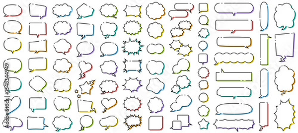 Obraz シンプルかわいい、、吹き出しセット（ 吹き出し　ふきだし　見出し　タイトル　フレーム　アメコミ　カラフル　フキダシ　セール ）
