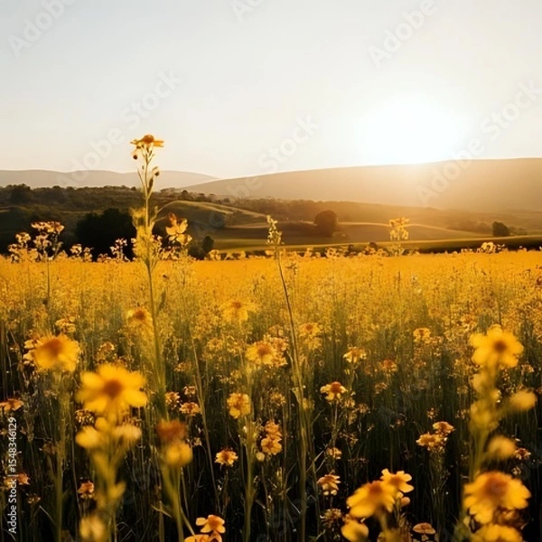 Obraz sunset over the field
