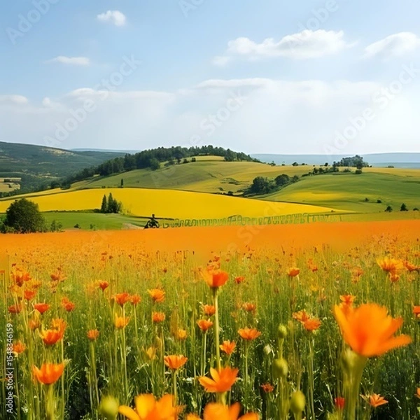 Obraz field of yellow flowers