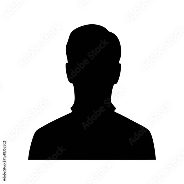 Fototapeta Find a person silhouette vector image for profile picture and avatar in black and white outline
