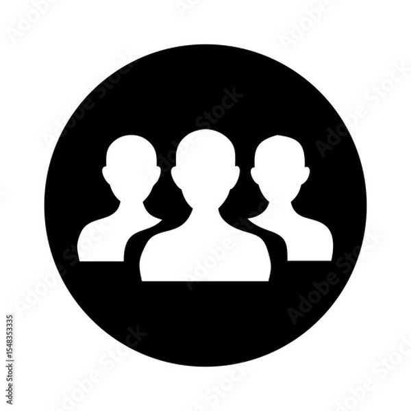 Fototapeta Find team members icon vector graphic for business collaboration and teamwork design concept