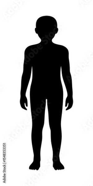Fototapeta Silhouette of a child full body vector illustration for anatomy and design resources usage