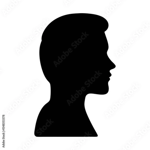Fototapeta Man profile silhouette vector illustration for graphic design and artistic projects resource asset
