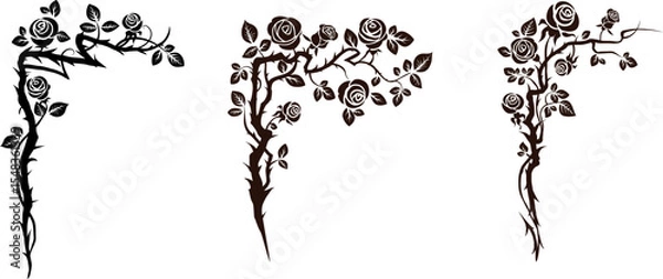 Fototapeta Flowers corners set