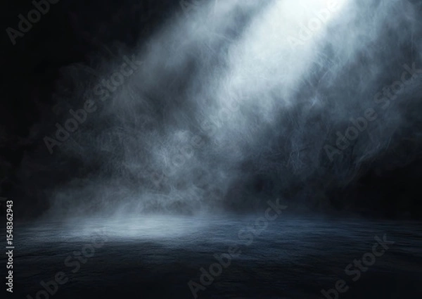 Fototapeta Smoky dark studio backdrop