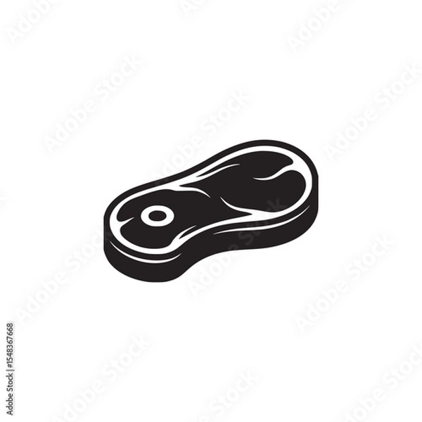 Obraz Beef steak silhouette simple icon stock vector.