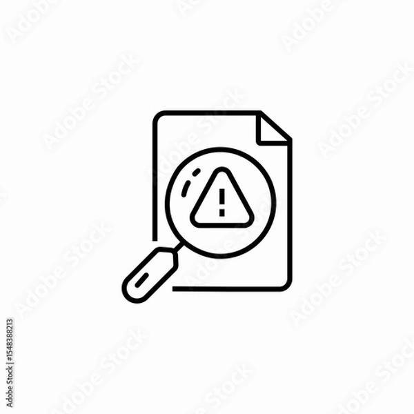 Fototapeta document warning search icon sign vector