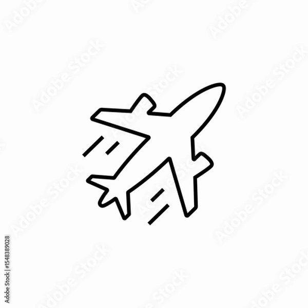 Obraz simple cartoon plane icon sign vector