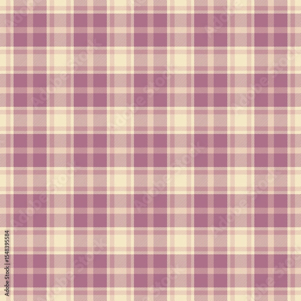 Fototapeta Elegant cream and mauve plaid pattern.  Perfect for textile design, website backgrounds, or crafting projects. This subtle yet sophisticated texture evokes feelings of warmth and comfort.