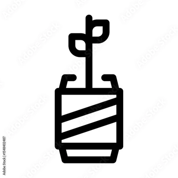 Obraz icono de planta creciendo en una lata de refresco. Reciclaje creativo, reutilización de residuos y conciencia ecológica. Brote vegetal emergiendo de una lata. Ilustración vectorial