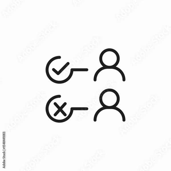 Fototapeta assign users rejected icon sign vector