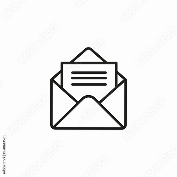 Fototapeta opened envelope letter icon sign vector