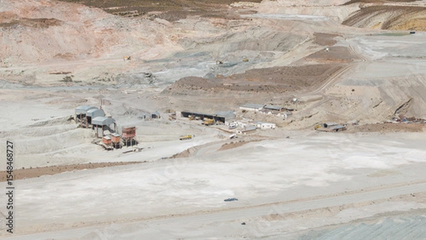 Fototapeta Aerial view of an open-pit borax mine in Jujuy, Argentina.