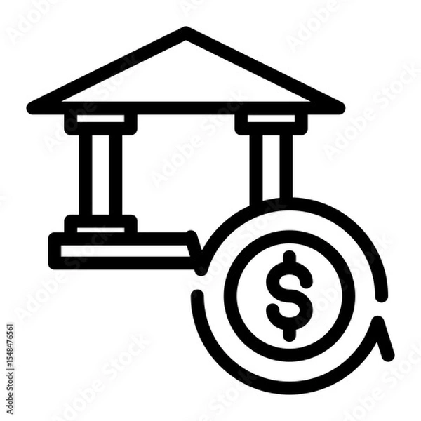 Obraz Public Banking and Investment Institution Icon from Financial Services Collection (Outline style)