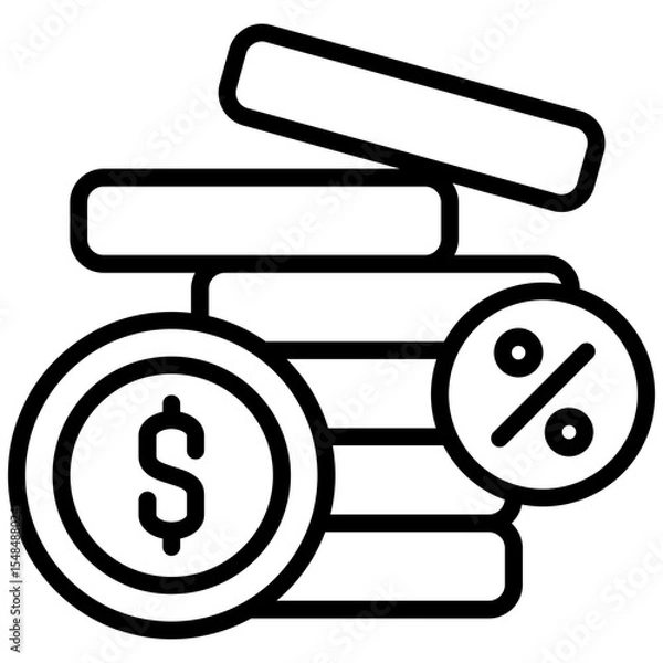 Fototapeta Interest rate outline icon. Simple vector icon design in outline style. Editable vector format