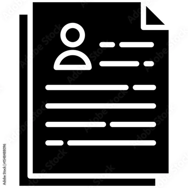 Obraz Personal information gylph icon. Simple vector icon design in gylph style. Editable vector format