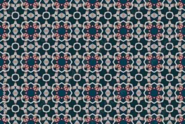 Fototapeta Seamless Digital Perspective Background Shape Endless Fashion Template Texture Symmetric Textile Tile Decoration Geometric Graphic Wallpaper Design Visual Cloth Interior Fabric Art Luxury Pattern.