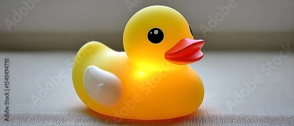 Obraz Illuminated yellow rubber duck
