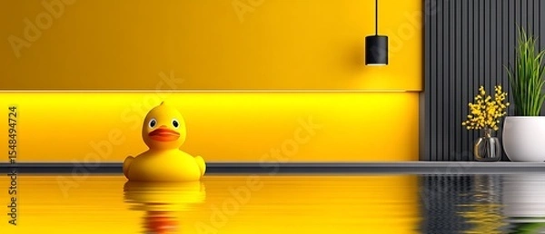 Obraz Yellow Rubber Duck in a Yellow Room