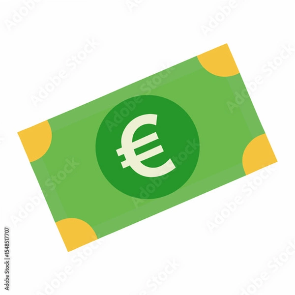 Fototapeta Isolated Euro Banknote Illustration on White Background Representing European Currency Finance and Economy Perfect for Financial Themed Designs and Business Presentations with a Clean and