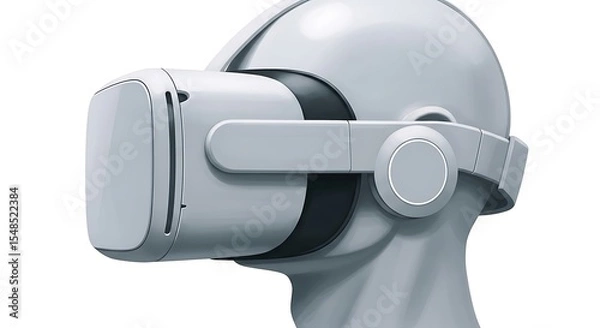 Fototapeta Futuristic virtual reality headset rendering on a mannequin head displaying innovation