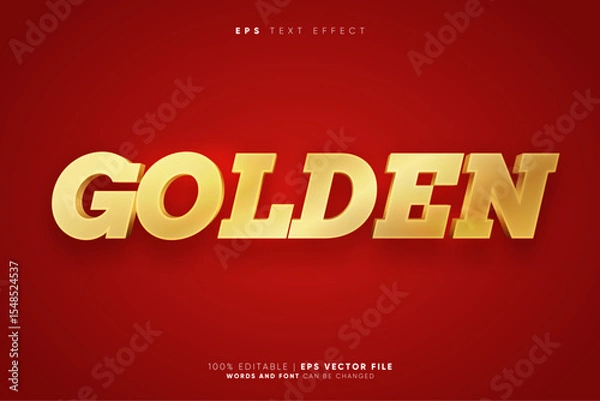 Fototapeta Simple Gold Title 3D Editable Text Effect