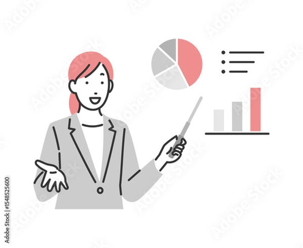 Fototapeta プレゼンテーションをしているビジネスウーマン