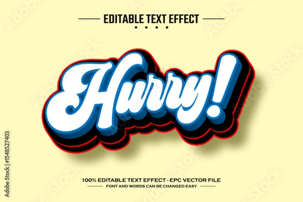 Obraz Hurry 3D editable text effect template