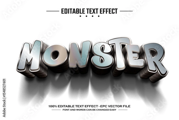 Obraz Monster 3D editable text effect template