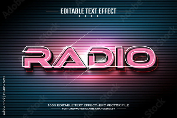 Obraz Radio 3D editable text effect template