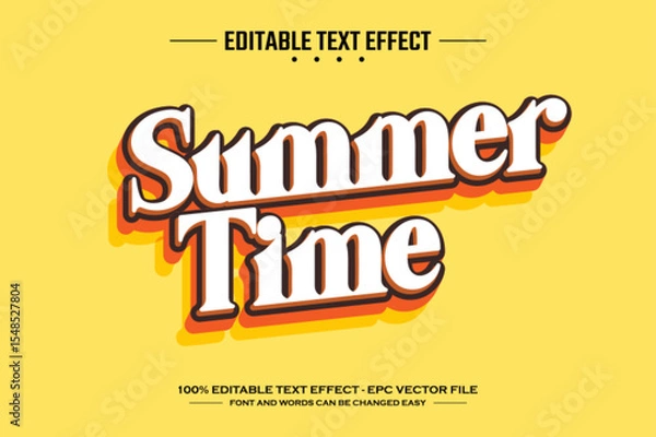 Obraz Summer time 3D editabel text effect template