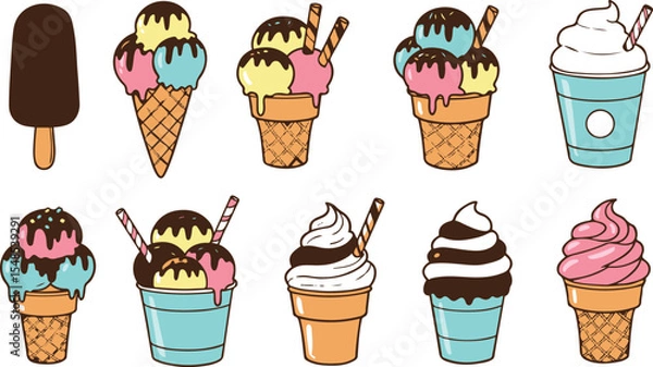 Fototapeta set of ice cream