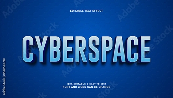 Fototapeta Editable cyberspace text effects