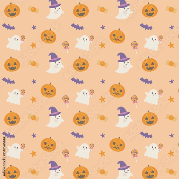 Obraz ハロウィンの可愛いイラストパターン
