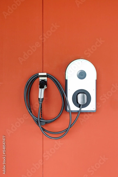 Obraz home charger installed inside home with power cable
