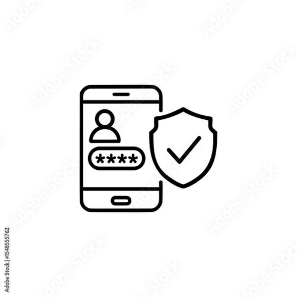 Obraz two factor icon or 2 factor symbol vector isolated. Best two factor icon vector for mobile apps, websites, design element and more.
