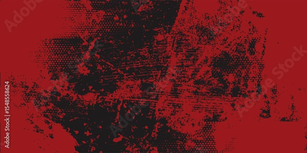 Fototapeta PrintGrunge texture effect background. Distressed rough dark abstract textured. Black isolated on red. Graphic design element vintage style decoration concept for banners, flyer, card, modern