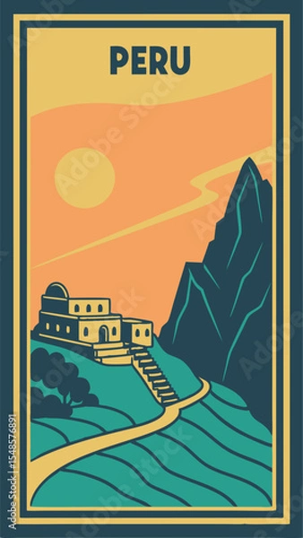 Fototapeta Peru Unveiled - A Minimalist Journey Through Ancient Wonders