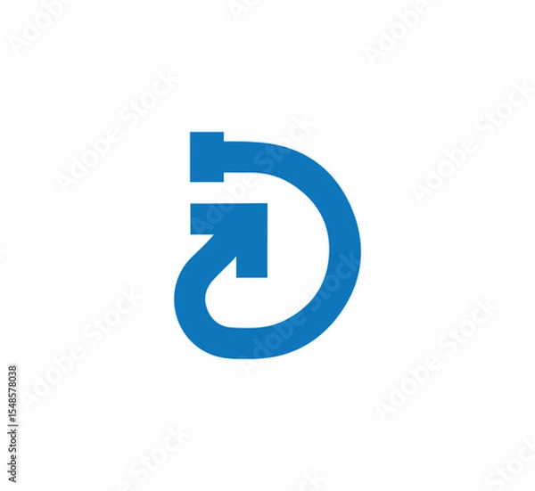 Fototapeta d logo design vector template, initial d letter logo design, d logo, d icon, d symbol, d initial, d symbol, d design, d vector logo, d shape, d simple logo, d it logo, d data logo.