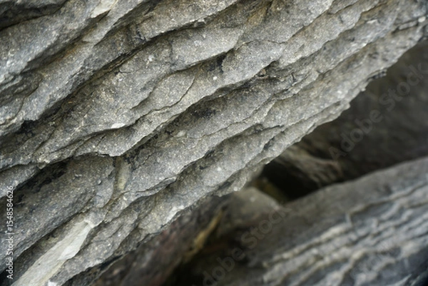 Fototapeta The unique and beautiful shape and composition of rocks at Waipu pancake rocks, New Zealand.