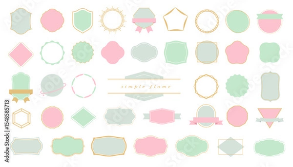 Fototapeta ゆめかわいいシンプルフレームセット