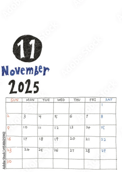 Obraz 2025 년 달력 11월