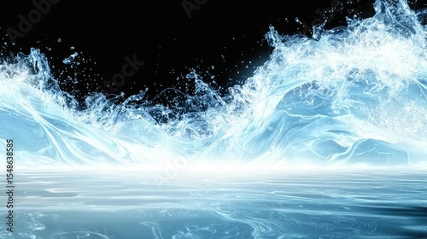Obraz Abstract Water Splash: Serenity and Movement in Blue