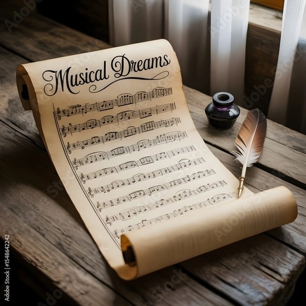 Obraz old book with a feather pen