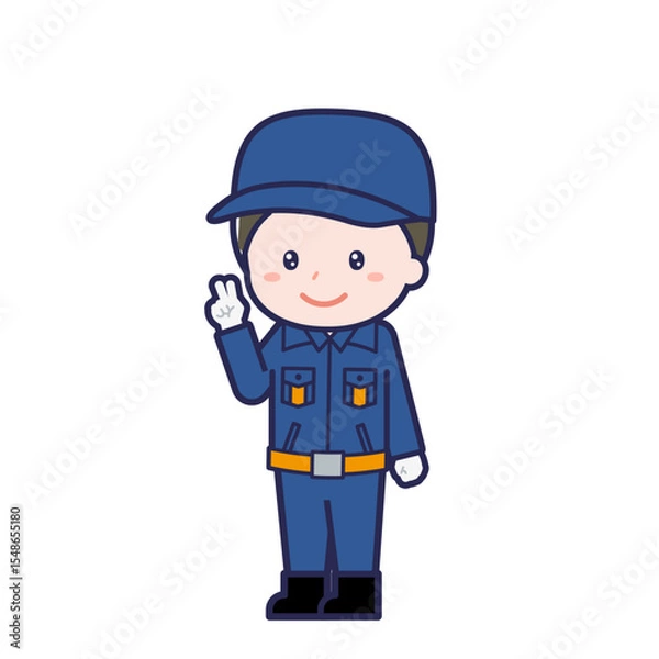 Obraz 消防団員／ななめ／男性 14